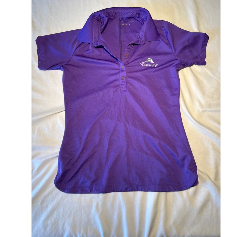 Nike Dri-FIT Womens Small Purple Golf Polo Shirt Estero CC Country Club